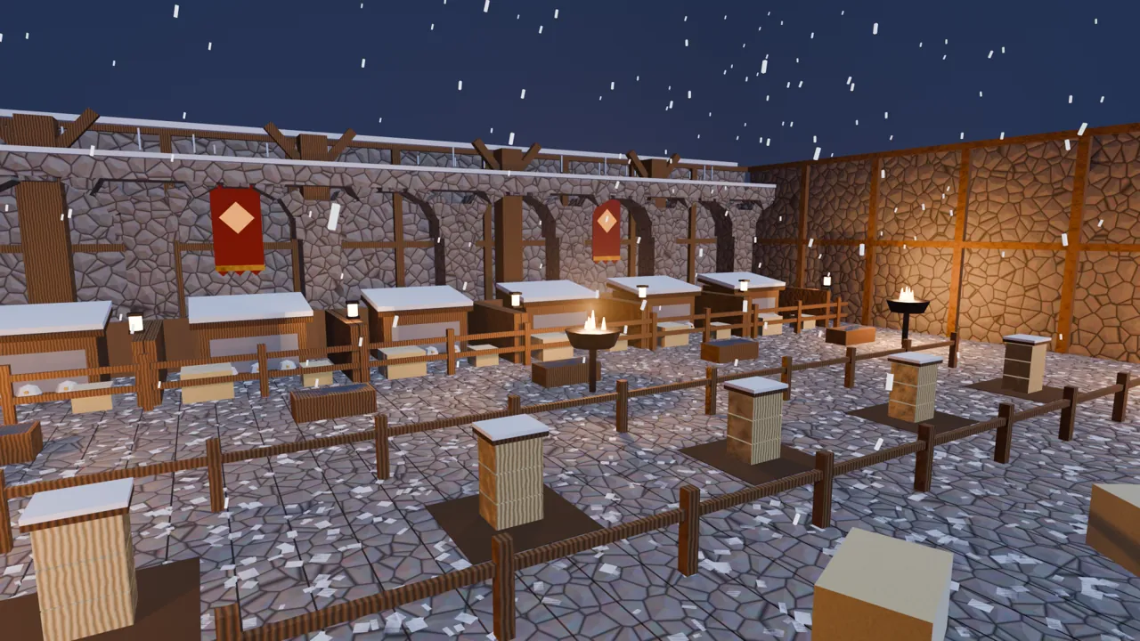 Concept art: Interior: barn court